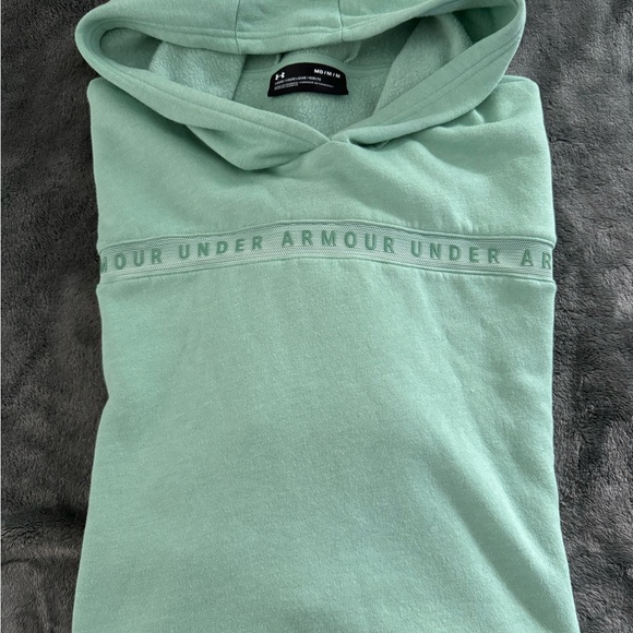 UNDER ARMOUR Green Hooded Sweatshirt Hoodie Loose Fit Womens Size M - Picture 3 of 12